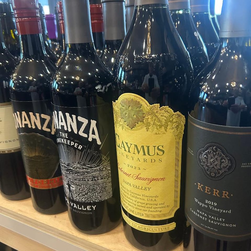 Cabernet Sauvignon bottles including Caymus