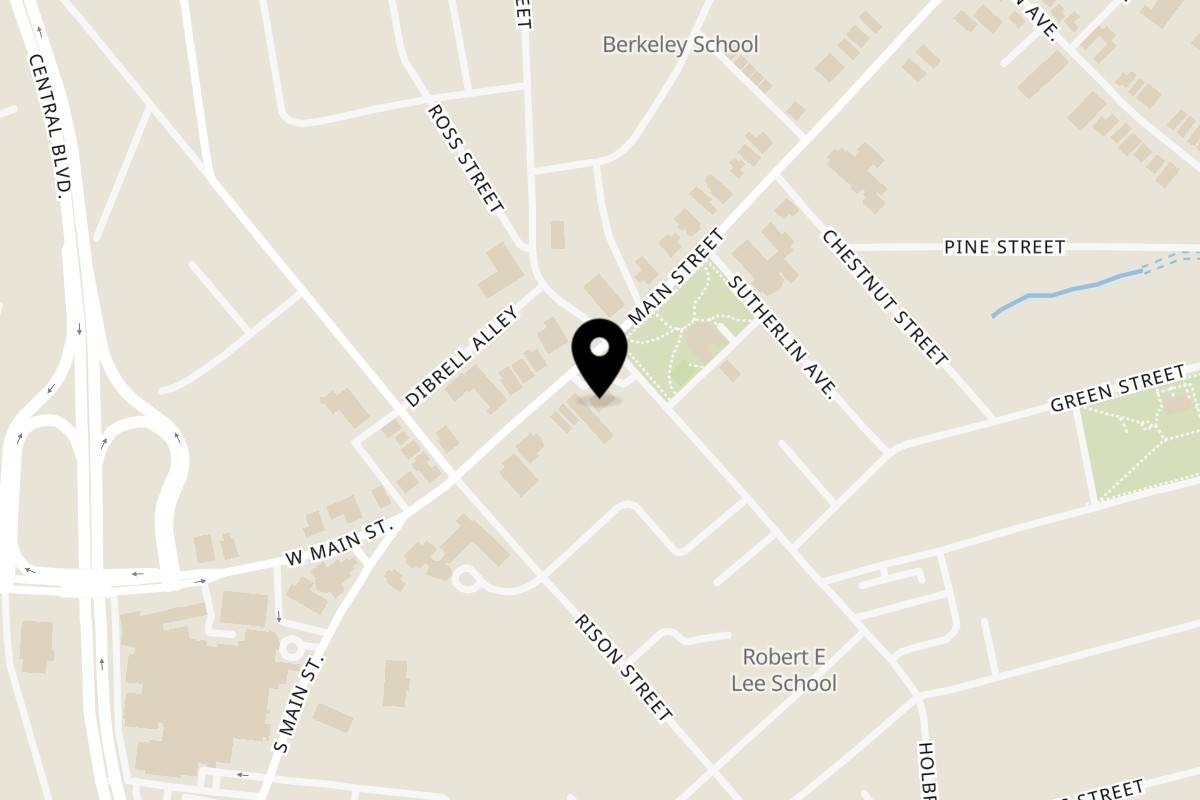 Map showing the location of Crema & Vine on 1009 Main St in Danville